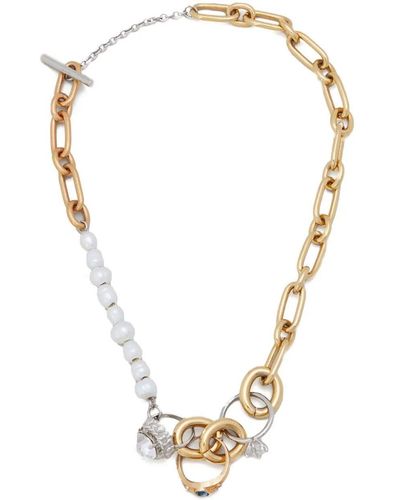 Marni Ring-embellished Chain Necklace - Metallic