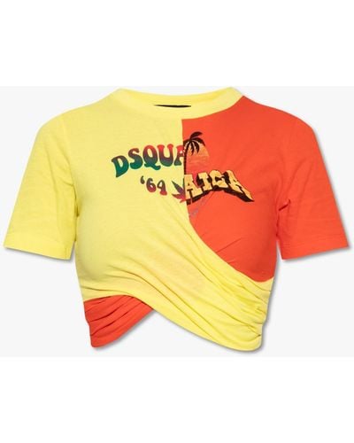 DSquared² Top With Logo - Yellow