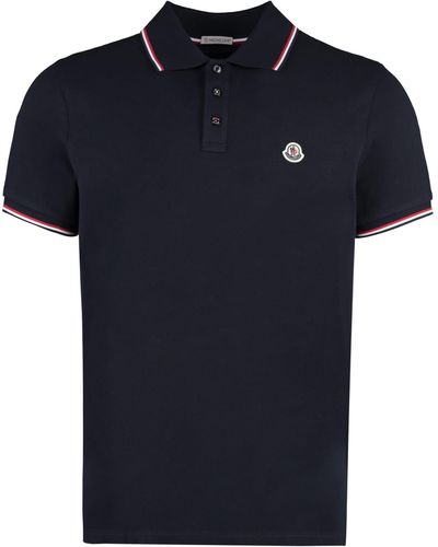 Moncler Cotton-piqué Polo Shirt - Black
