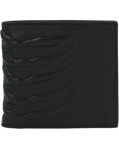 Alexander McQueen Ribcage-embossed Leather Wallet - Black