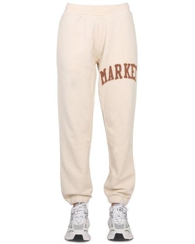 Market Pants With Applied Logo - Natural