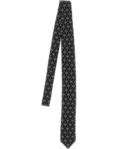 Dolce & Gabbana Logo Print Tie Ties, Papillon - Black