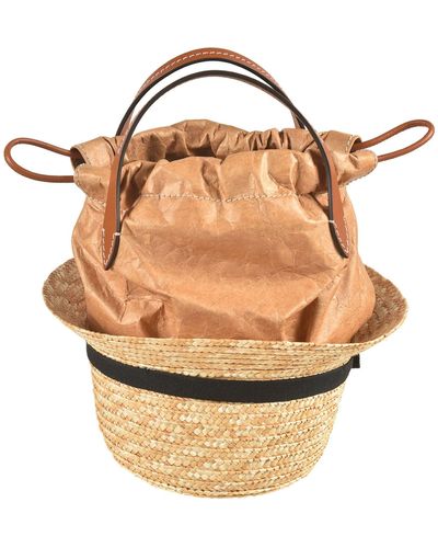 Maison Margiela Weaved Hat Detail Drawstringed Bucket Bag - Multicolour