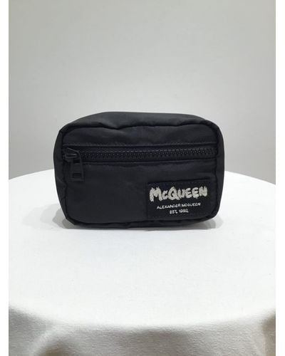Alexander McQueen Pouch With Graffiti Logo Embroidery - Black