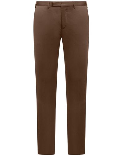 PT01 Trousers Skinny_F.F. Superlight Tech Popeline - Brown