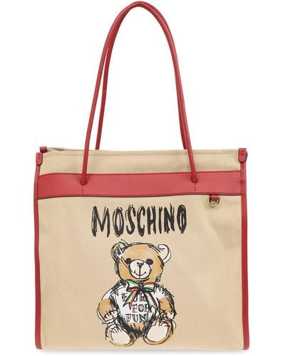 Moschino Teddy Bear Printed Top Handle Bag - Pink