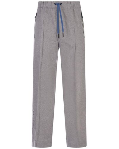 3 MONCLER GRENOBLE Track Trousers With Logo - Grey