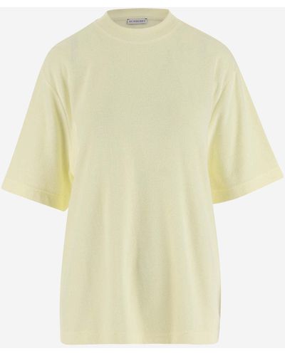 Burberry Cotton Terry T-Shirt With Ekd - Yellow