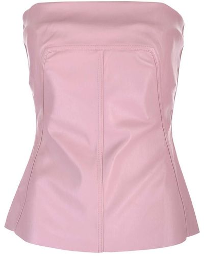 Rick Owens Leather Bustier Top - Pink
