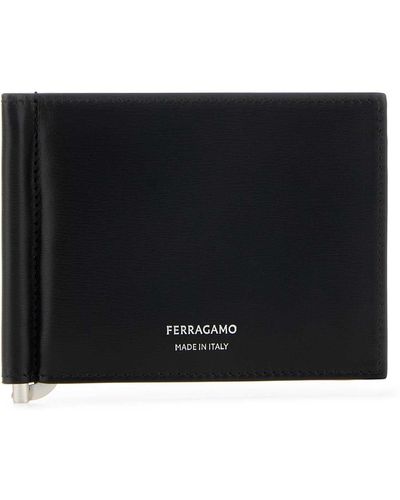Ferragamo Leather Card Holder - Black