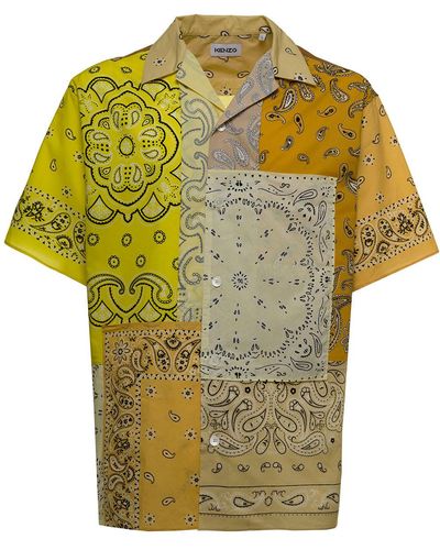 KENZO Patchwotk Bandana Cotton Shirt - Multicolour