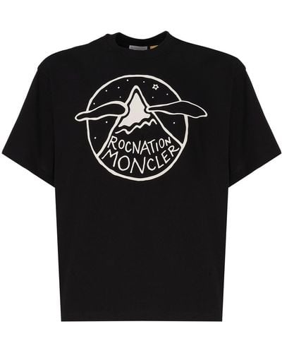 Moncler T-Shirt With Logo Pattern - Black
