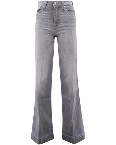 7 For All Mankind Modern Dojo High-Rise Flared Jeans - Grey