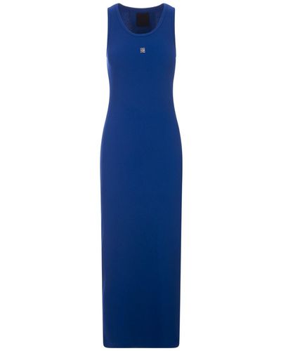 Givenchy Knitted Long Tank Top Dress - Blue
