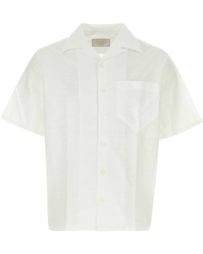 Prada Embroidered Poplin Shirt - White