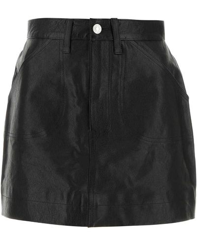 RE/DONE Leather Mini Skirt - Black