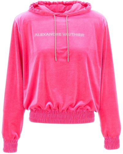 Alexandre Vauthier Sequin Logo Hoodie Sweatshirt - Pink