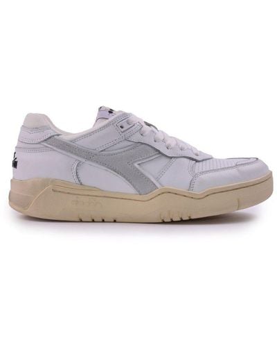 Diadora Panelled Lace-Up Trainers - White