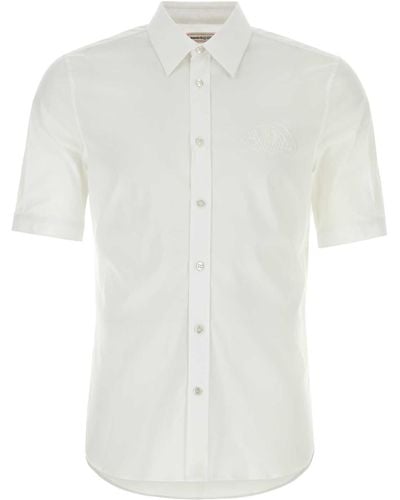 Alexander McQueen Stretch Poplin Shirt - White