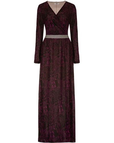 M Missoni Knitted Long Dress - Purple