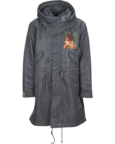 Undercover Graphic Print Hooded Parka - Gray