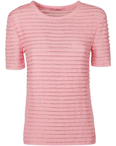 Ermanno Scervino Stripe Pattern Studded T-Shirt - Pink