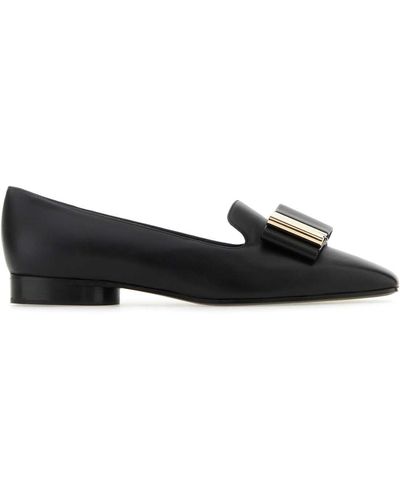 Ferragamo Leather Loafers - Black