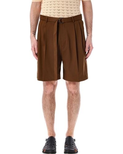 Cmmn Swdn Marshall Pleated Shorts - Brown