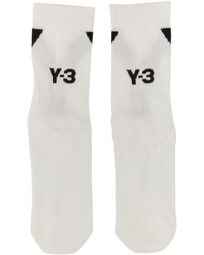 Y-3 Sock With Logo Embroidery - White