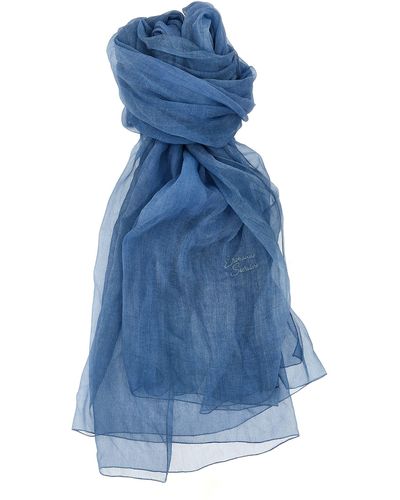 Ermanno Scervino Silk Scarf Scarves, Foulards - Blue