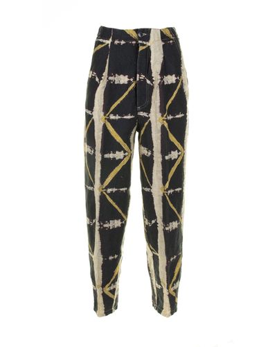 Myths High-Waisted Patterned Trousers - Multicolour