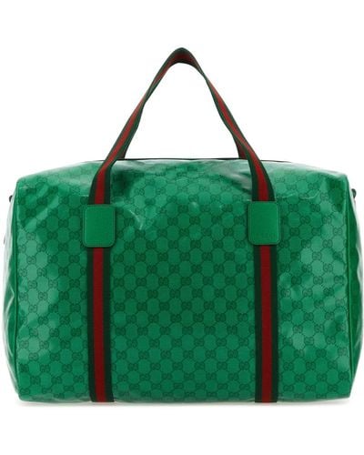 Gucci Gg Crystal Fabric Travel Bag - Green