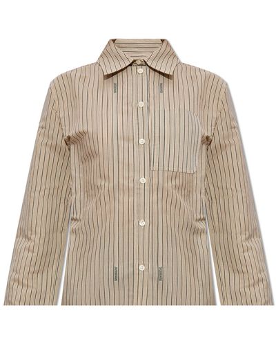 Jacquemus Cotton Shirt With Opening - Natural