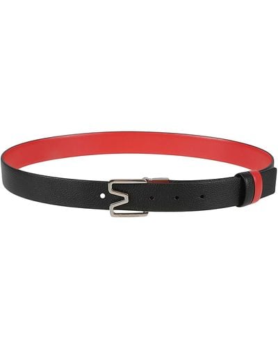 Alexander McQueen Sharp Reversible Buckled Belt - Red