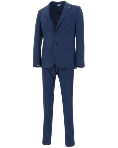 Manuel Ritz Two-Piece Viscose Suit - Blue