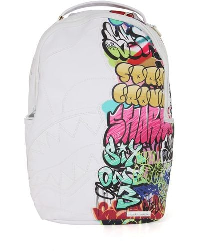 Sprayground Half Graff Dlx Backpack - White