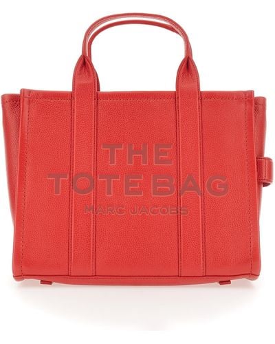 Marc Jacobs The Medium Tote Leather Bag - Red