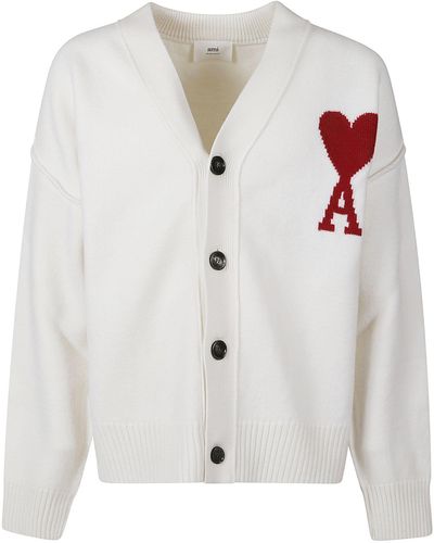 Ami Paris De Coeur Cardigan - White