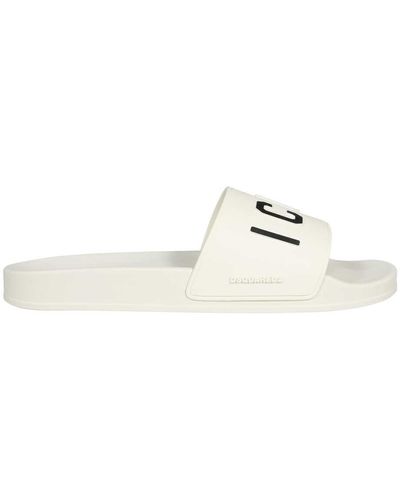 DSquared² Be Icon Rubber Slides - White