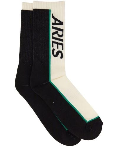 Aries Socks With Logo - Black