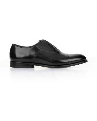 Doucal's Leather Oxford With Toe Cap - Black