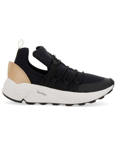 Max Mara Logo Detailed Lace-up Trainers - Black