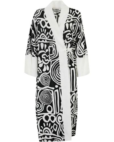 Liviana Conti Long Kimono With Print - White