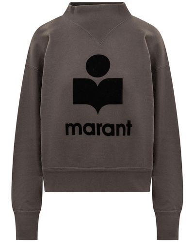 Isabel Marant Moby Sweatshirt With Flocked Logo - Grey