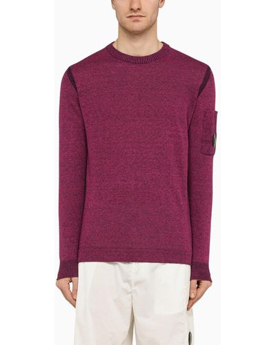 C.P. Company Linen-Blend Crew-Neck Sweater - Purple