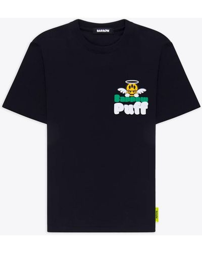Barrow Jersey T-Shirt Cotton T-Shirt With Multicolor Logo And Smile Print - Blue