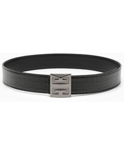 Givenchy Reversible 4g Belt In Coated And Canvas - Black