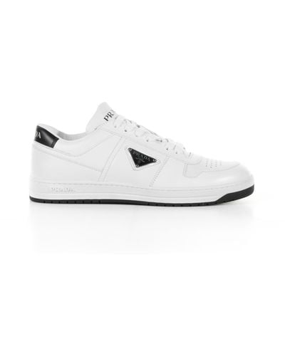Prada Downtown Sneakers In Leather - White