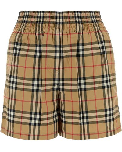 Burberry Embroidered Stretch Cotton Shorts - Multicolour
