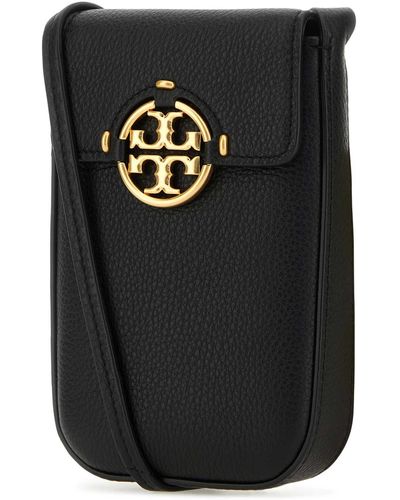 Tory Burch Leather Miller Phone Case - Black